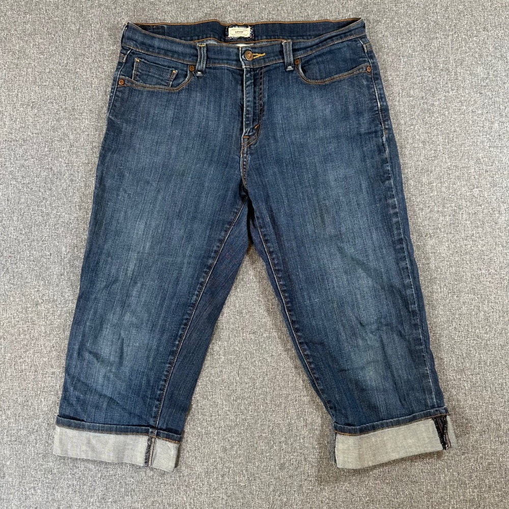 Levis 515 Capri Jeans Womens Size 10 Blue Denim Cropped Pants Mid Rise Stretch